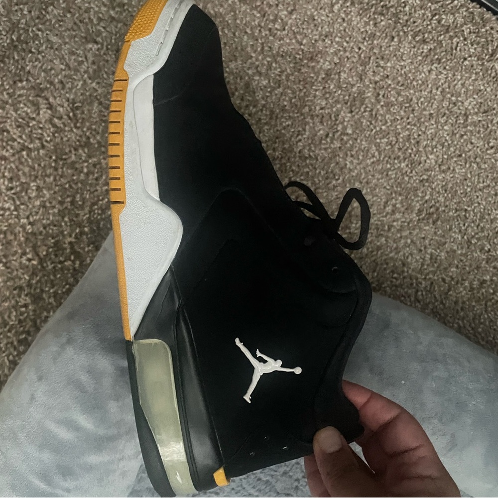 Jordan Black and Yellow Sneakers
